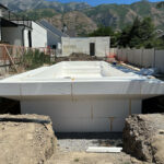 Foam block pool exterior before back fill and any finishing products.