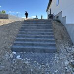 10 stair case install to allow for access from basement level to patio level.