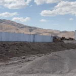 Close-up of exposed EPS foam retaining wall prior to final finishing in Grantsville project